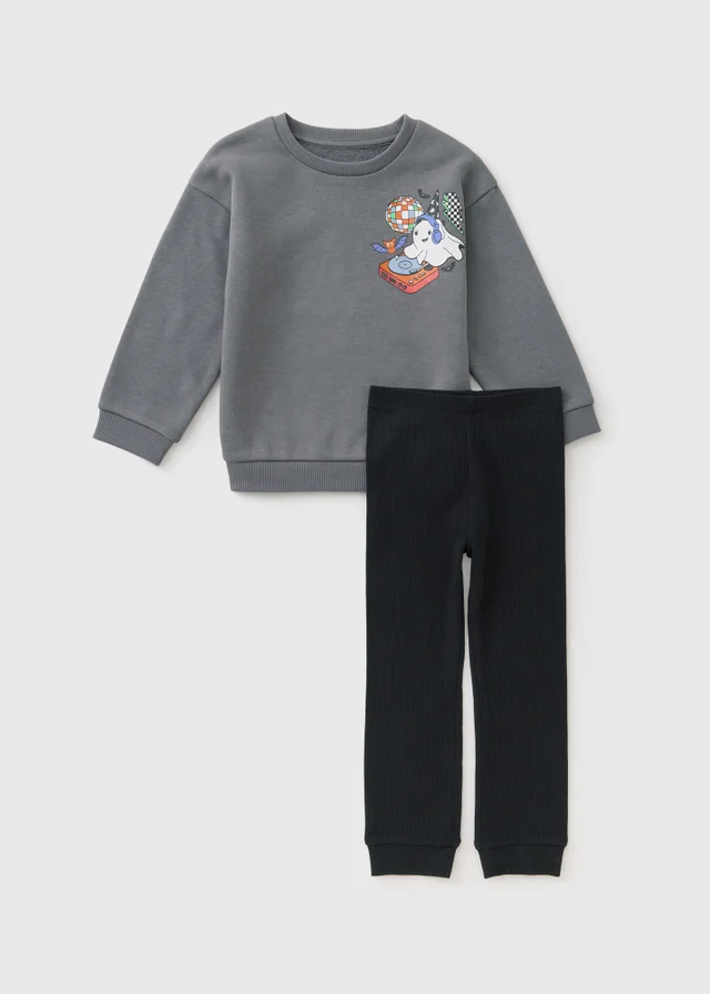 Boys Grey Spooky Top & Legging Set (1-8yrs)