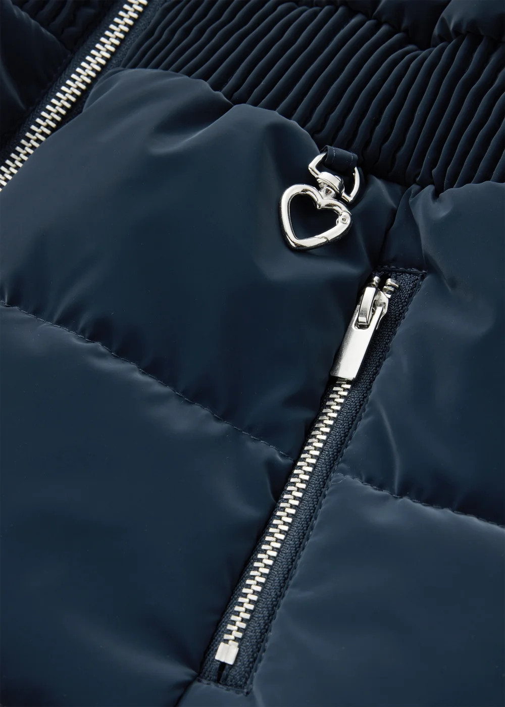 Girls Navy Padded School Coat & Scrunchie Set (7-15yrs) - 7 Yrs Image 2