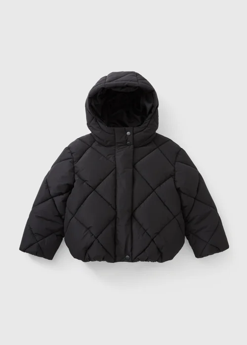Girls Black Short Padded Jacket (7-15yrs) - 7 Yrs Image 1