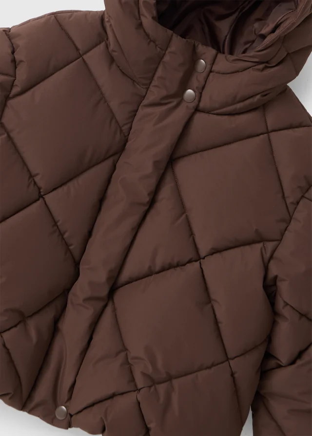 Girls Brown Short Padded Coat (7-15yrs)