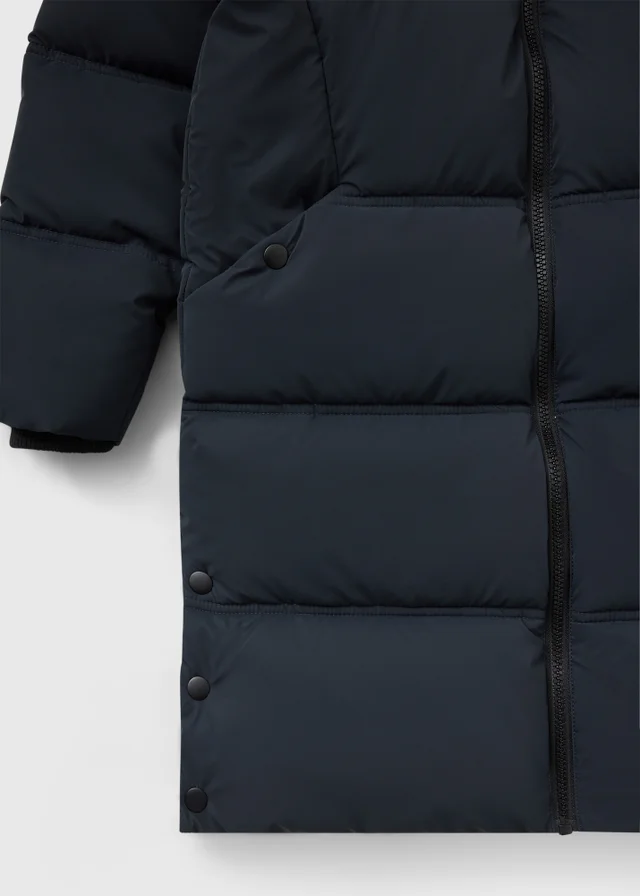 Girls Charcoal Padded Longline Coat (4-15yrs)