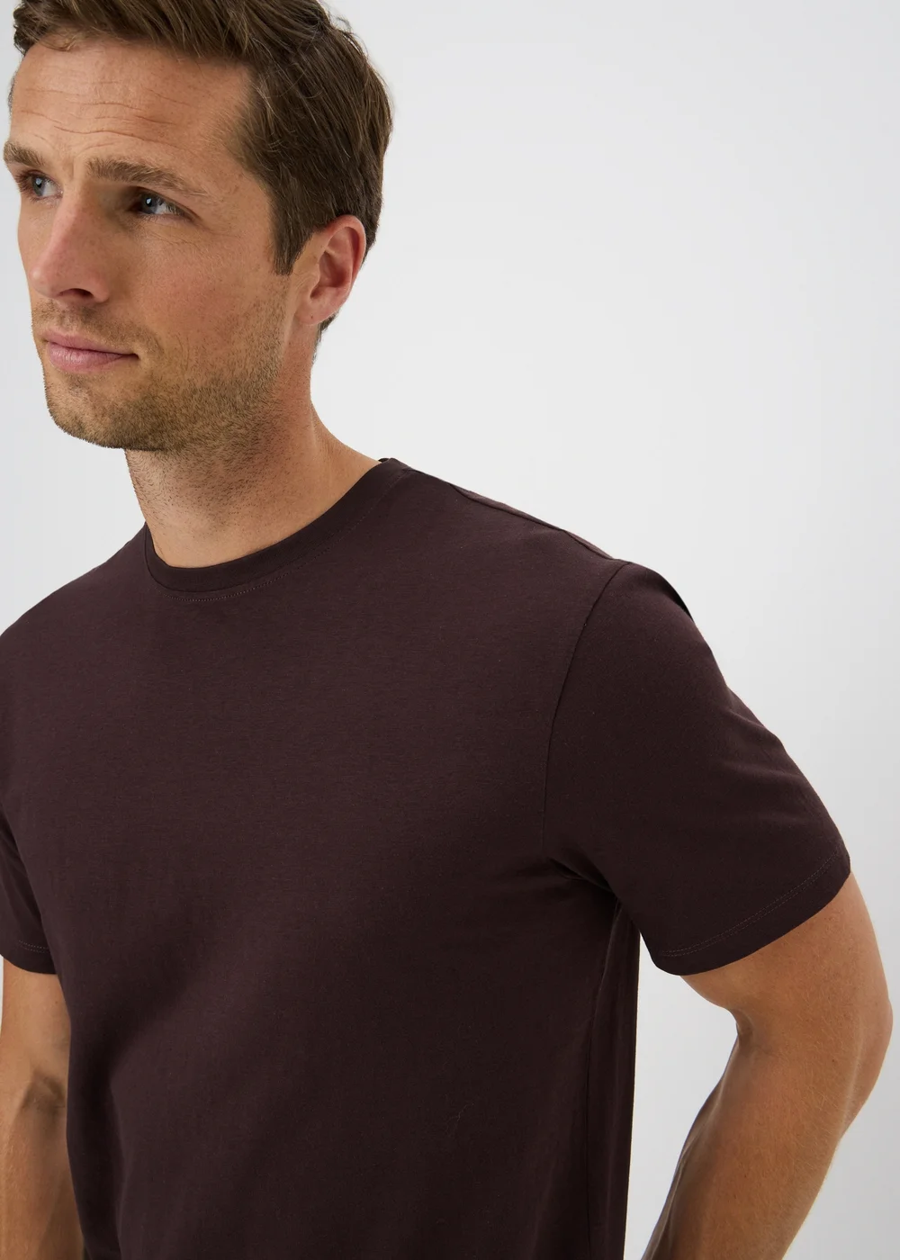 Burgundy Essential Crew Neck T-Shirt - XS Image 3