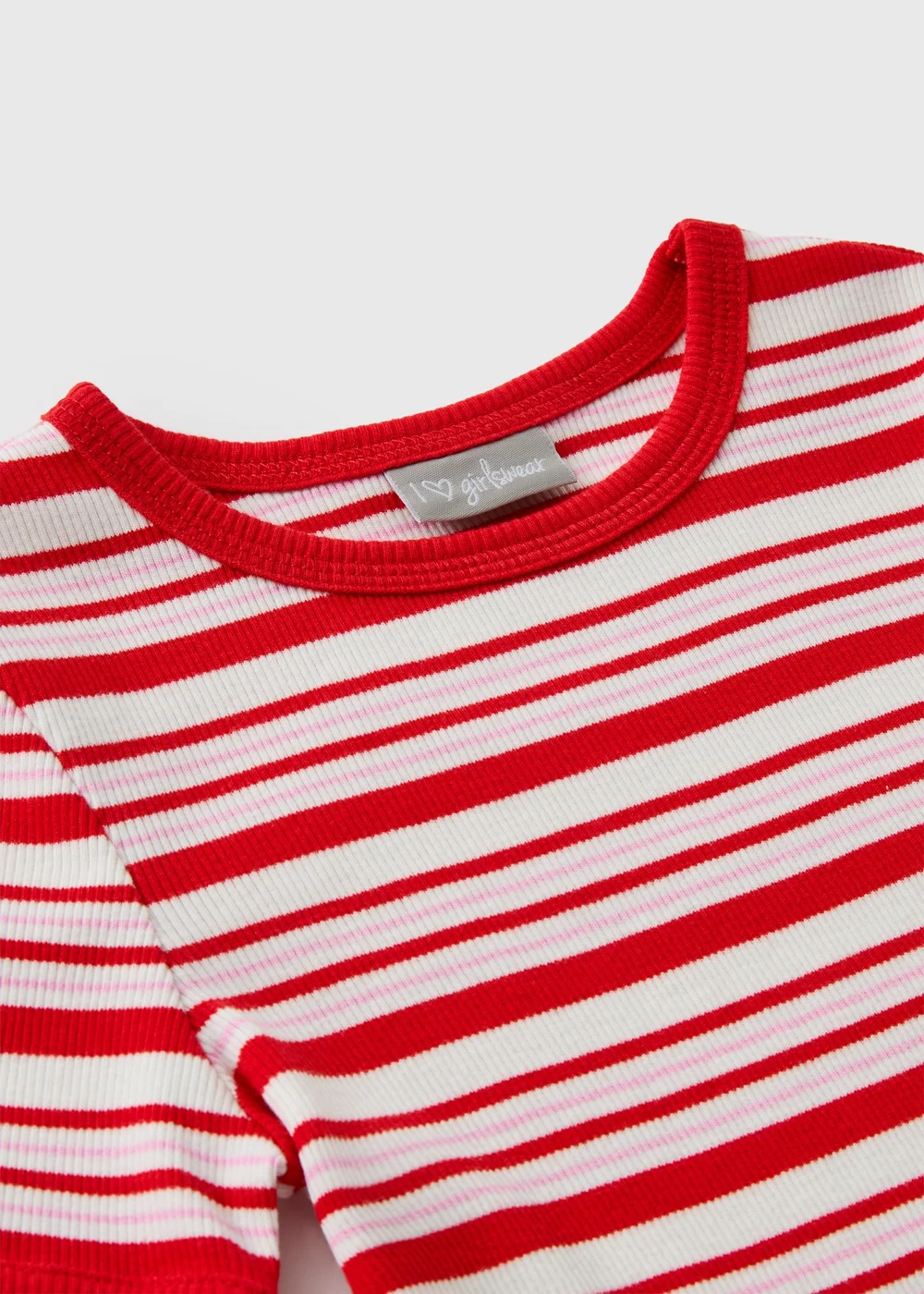 Girls Red Stripe T-Shirt (7-15 Yrs) - 7 Yrs Image 2