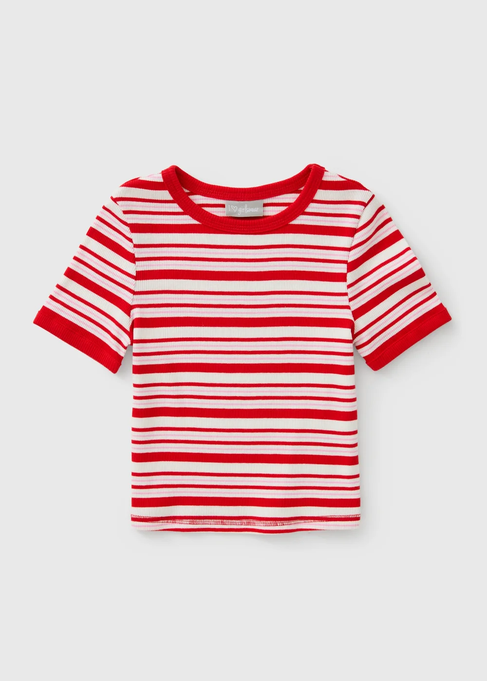 Girls Red Stripe T-Shirt (7-15 Yrs) - 7 Yrs Image 1
