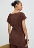 Chocolate Brown Plisse Longline Co Ord Top - 8 Image 2