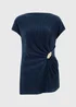 Navy Plisse Longline Co Ord Top - 8 Image 4