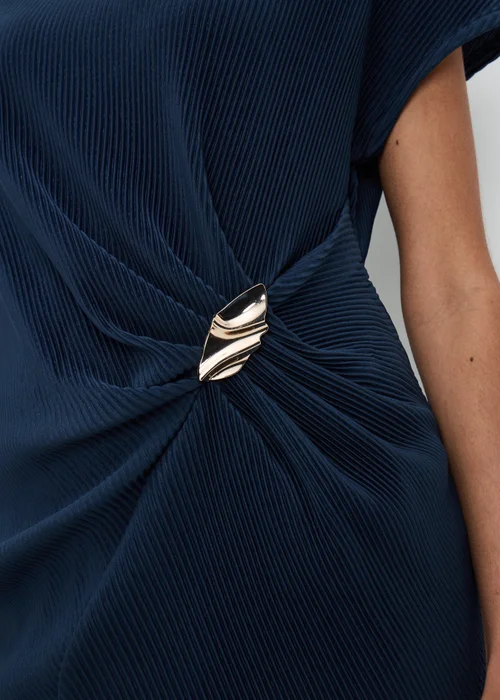 Navy Plisse Longline Co Ord Top - 8 Image 3