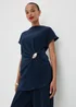 Navy Plisse Longline Co Ord Top - 8 Image 1