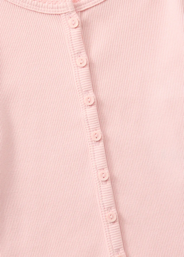 Girls Pink Button T-Shirt (7-15yrs)