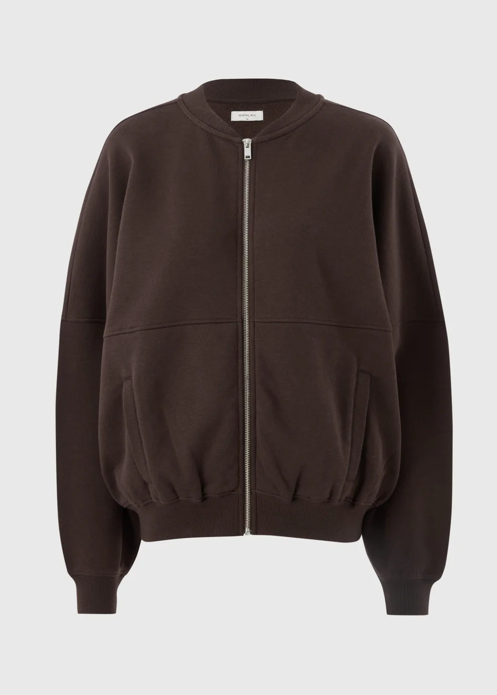 Chocolate Brown Collar Seam Zip Up Sweatshirt - XS Image 1