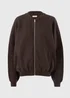 Chocolate Brown Collar Seam Zip Up Sweatshirt - XS Image 1