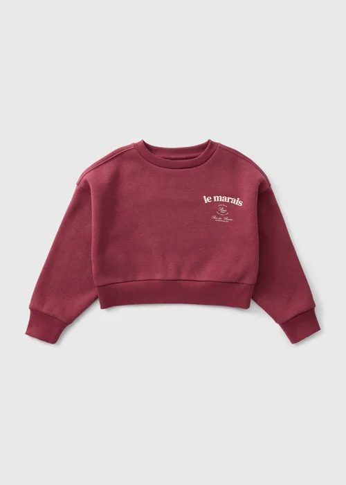 Girls Burgundy Le Marais Co Ord Sweatshirt (7-15yrs) - 7 Yrs Image 1