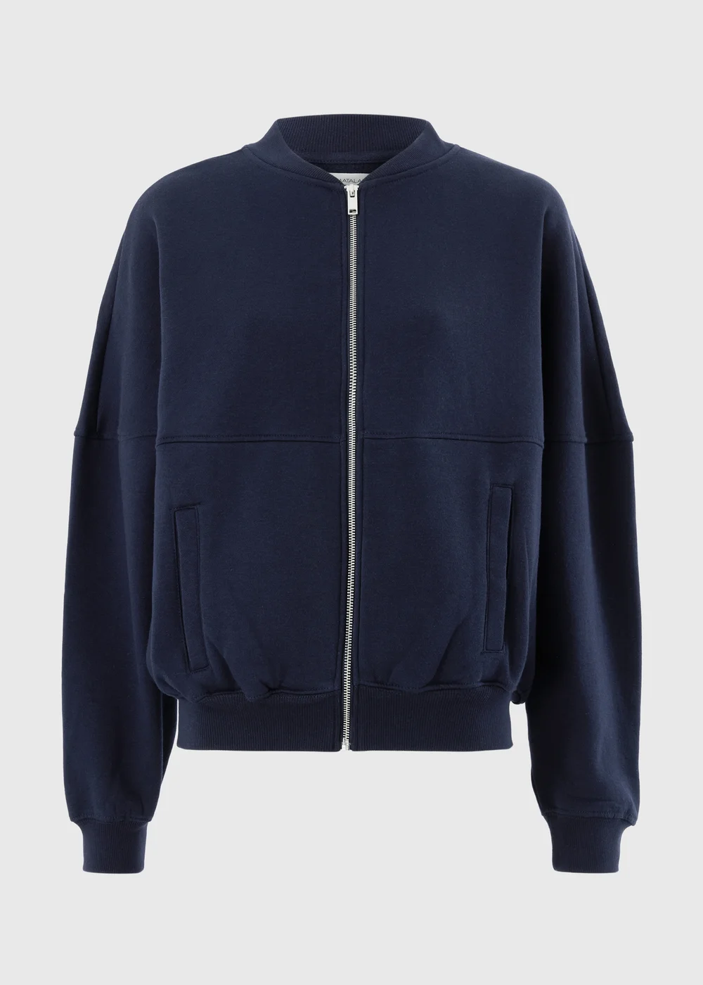 Navy Collar Seam Zip Up Sweatshirt - XS Image 3