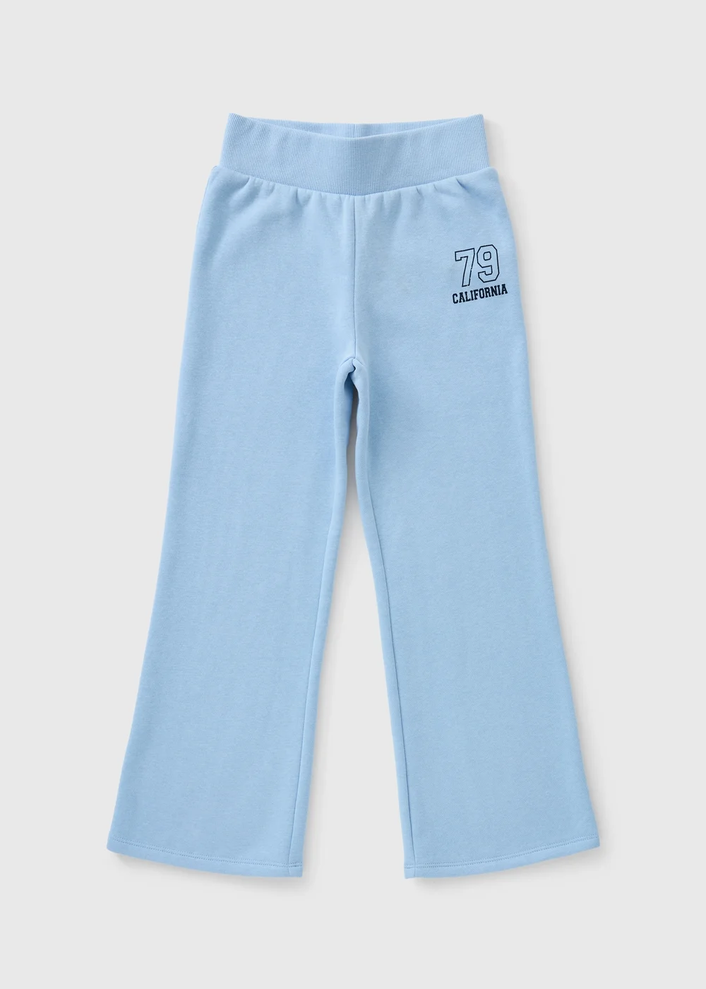 Girls Blue Wide Leg Jogging Bottoms (7-15 Yrs) - 7 Yrs Image 1