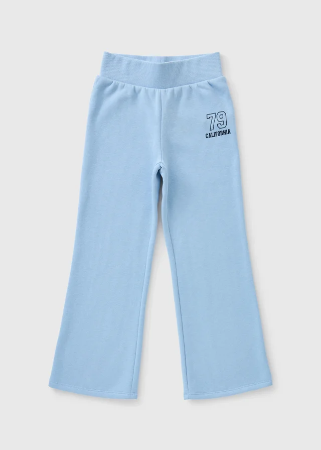 Girls Blue Wide Leg Jogging Bottoms (7-15 Yrs)