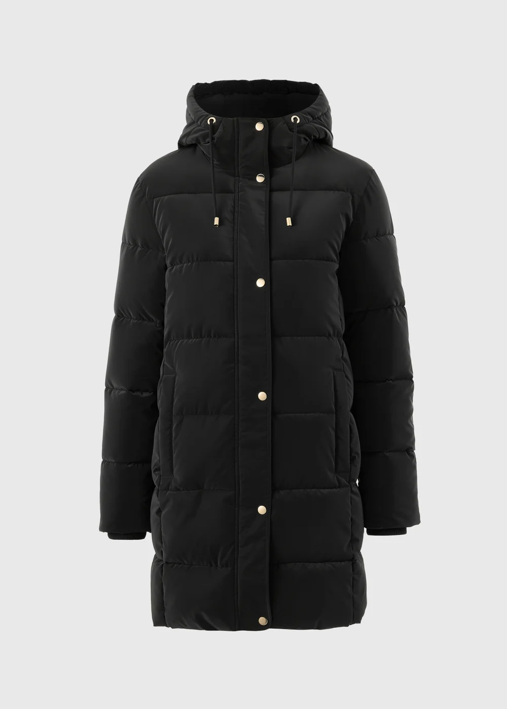 Black Rubberised Long Padded Coat - L Image 3
