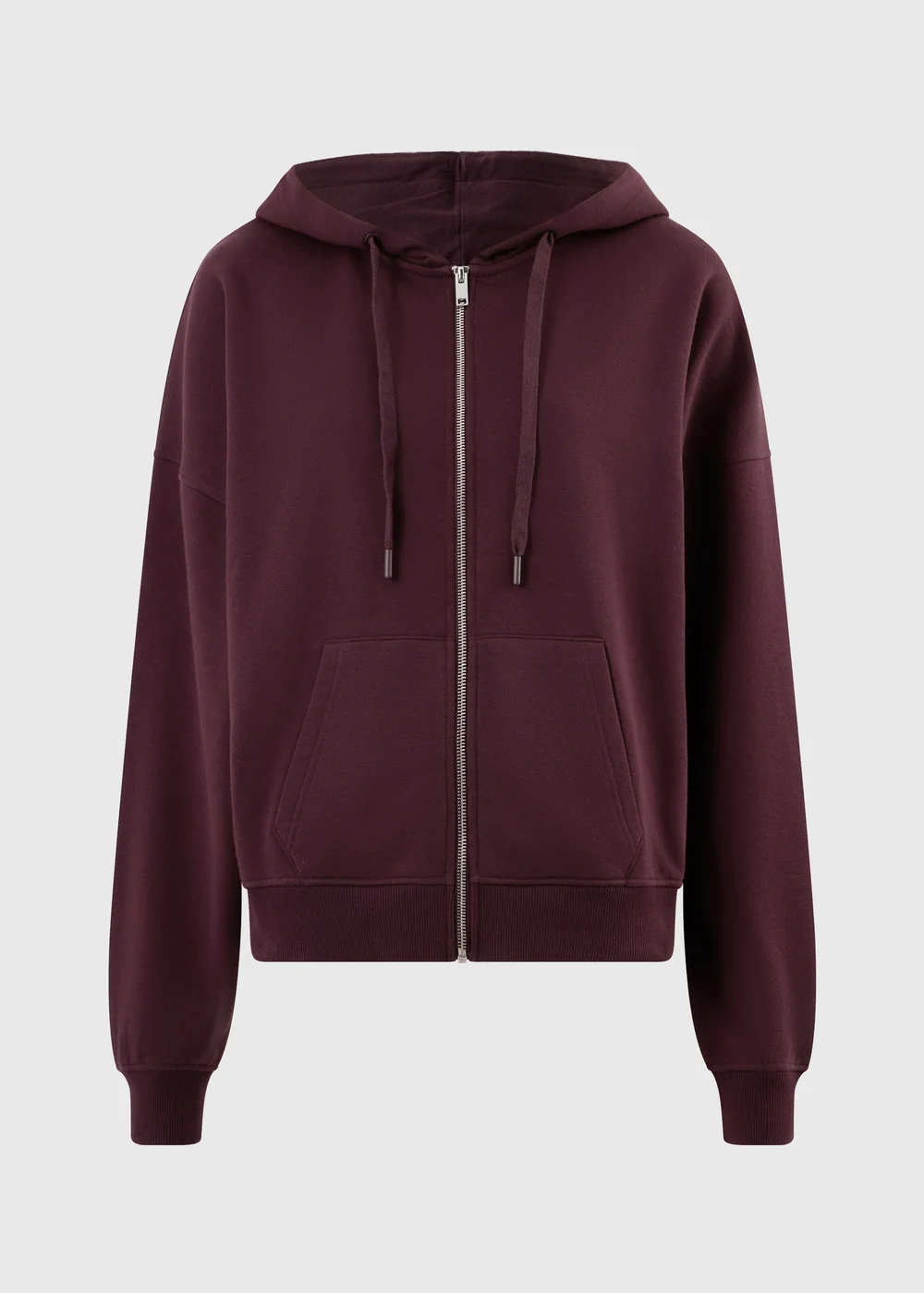 Burgundy Zip Through Hoodie - XS Image 1