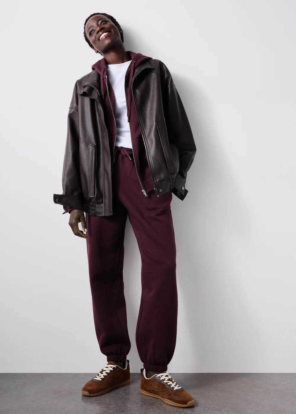 Burgundy Zip Through Hoodie - XS Image 2
