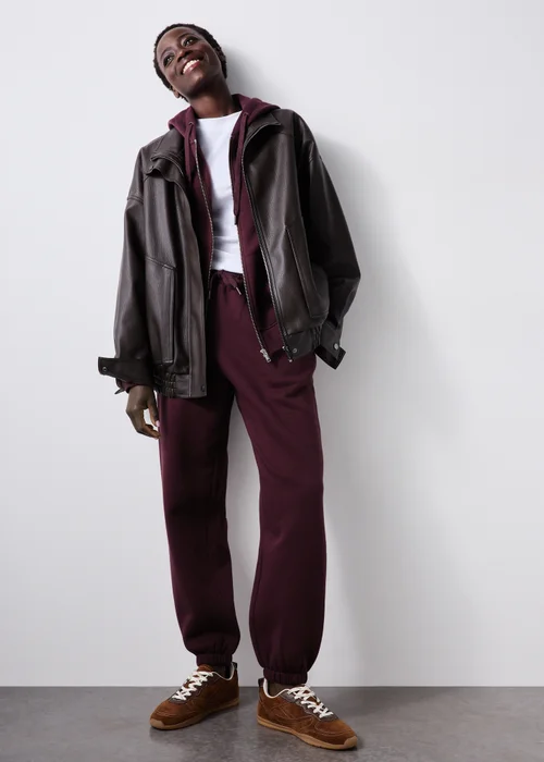 Burgundy Zip Through Hoodie - XS Image 2