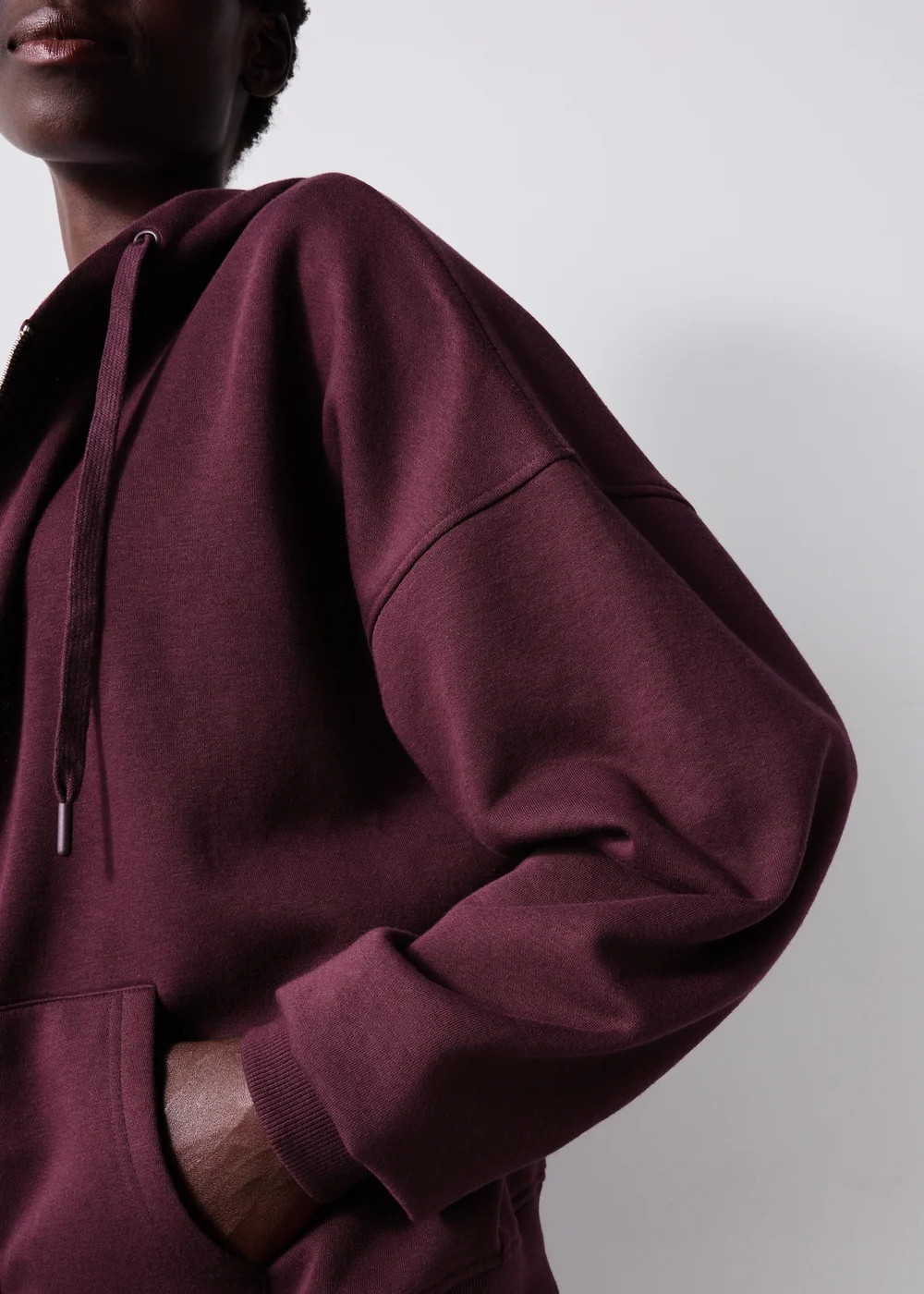 Burgundy Zip Through Hoodie - XS Image 4