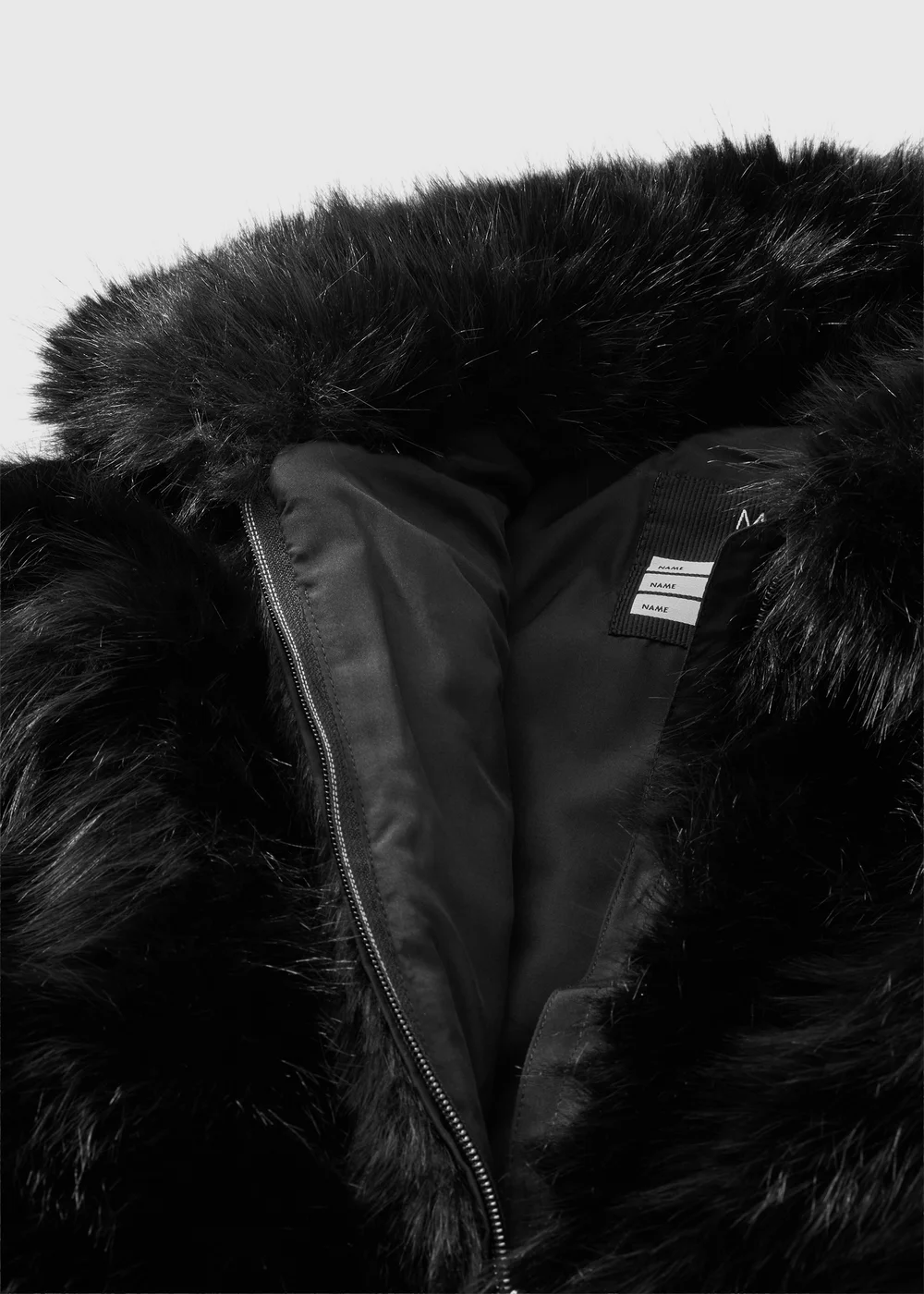 Girls Black Faux Fur Bomber (7-15yrs) - 14 Yrs Image 2