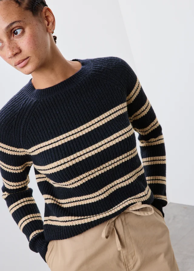 Navy Stripe Knitted Jumper