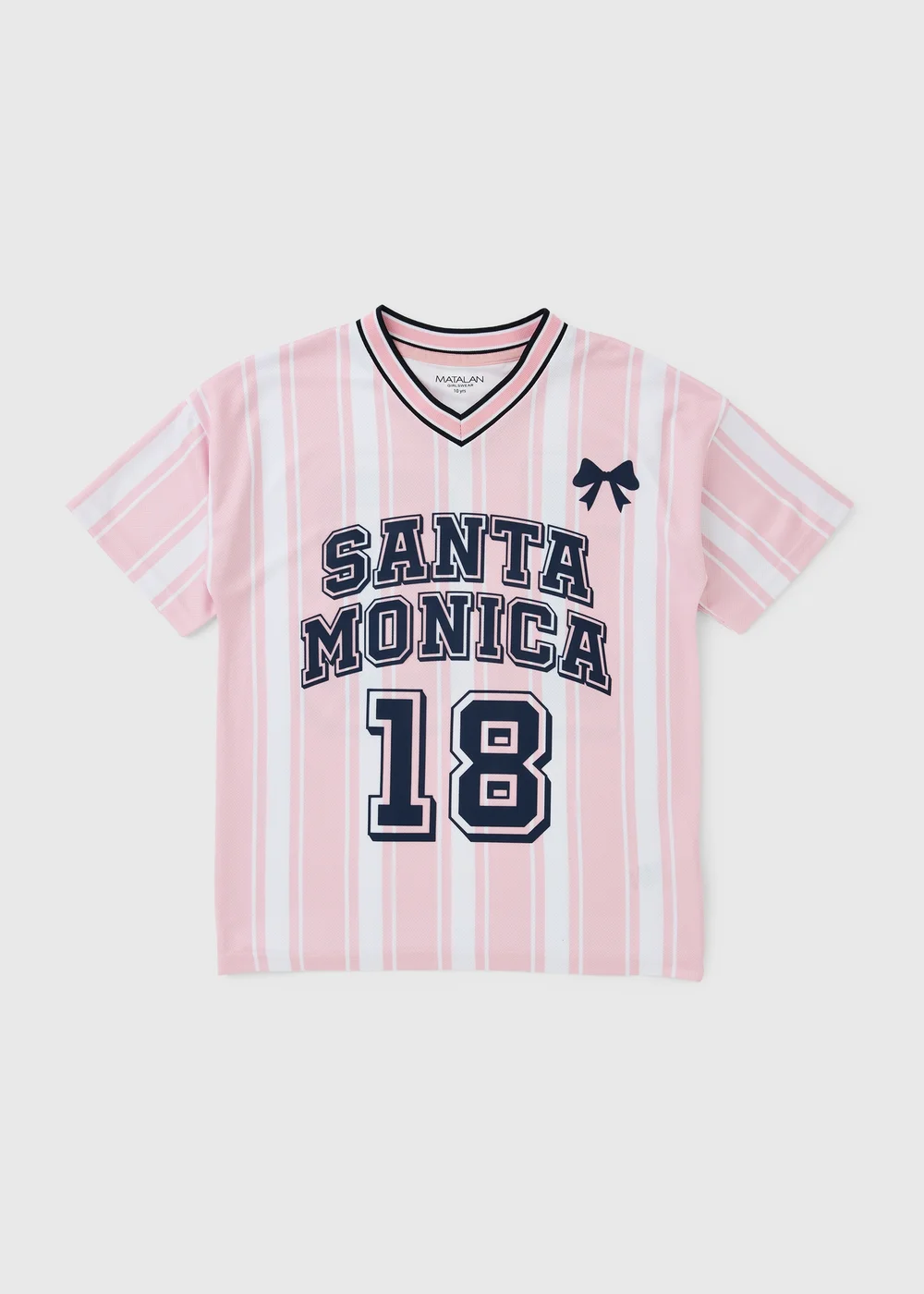 Girls Pink Stripe Santa Monica T-Shirt (7-15yrs) - 7 Yrs Image 1