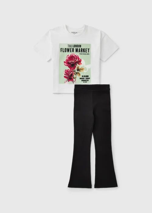 Girls Multicolour Flower Market Top & Flared Leggings Set (7-15yrs) - 11 Yrs Image 1