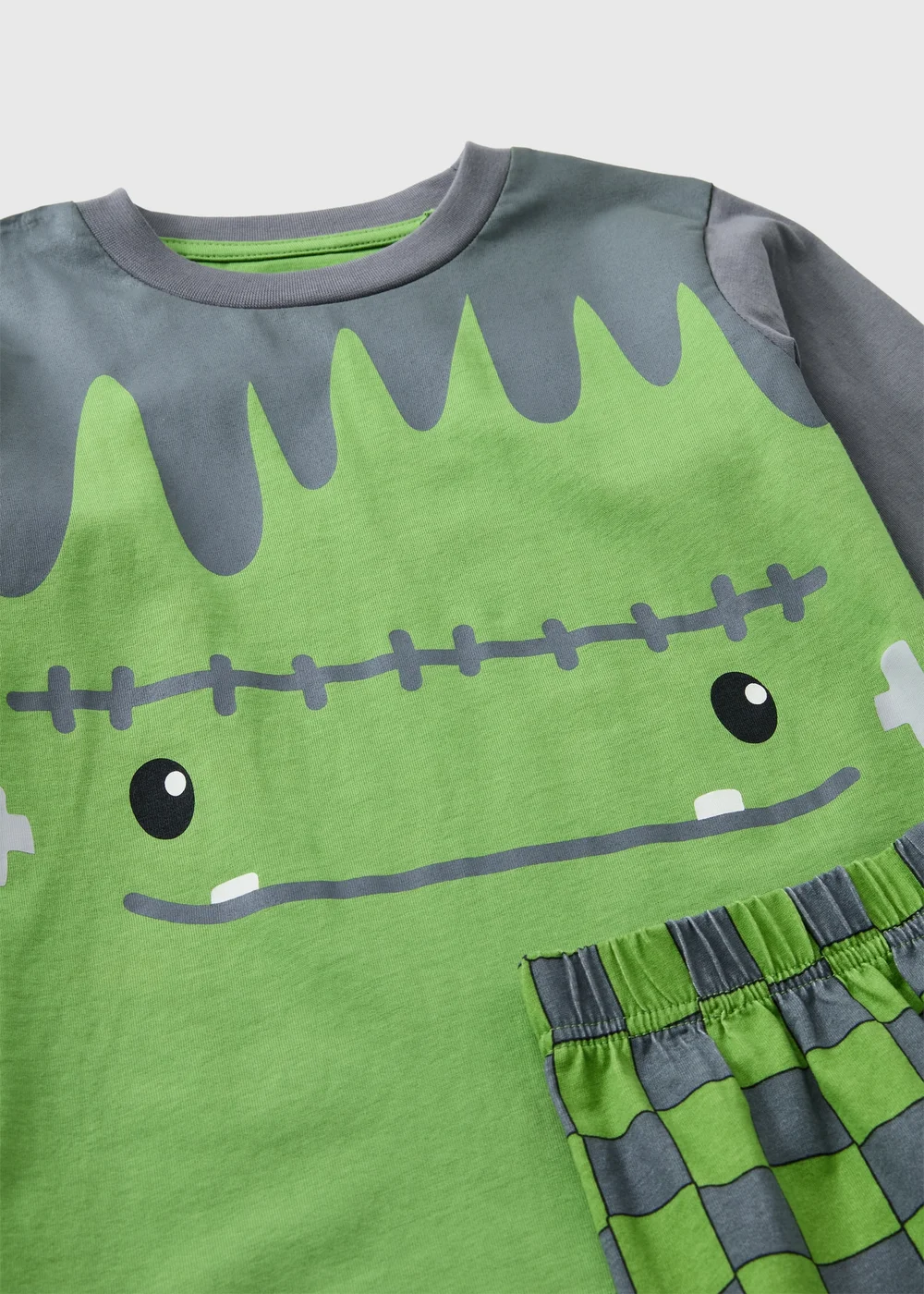 Boys Frankenstein Green Pyjama Set (1-7yrs) - 1-1.5 Yrs Image 2