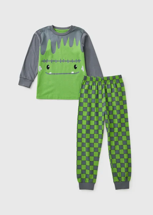 Boys Frankenstein Green Pyjama Set (1-7yrs) - 1-1.5 Yrs Image 1