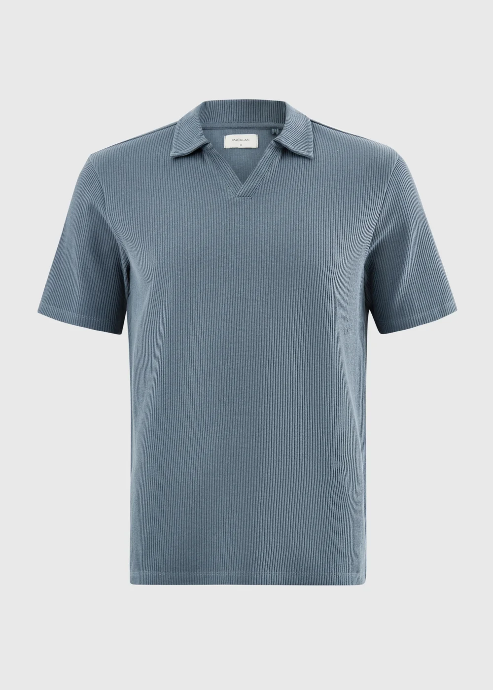 Blue Ribbed Polo Shirt - XS Image 4
