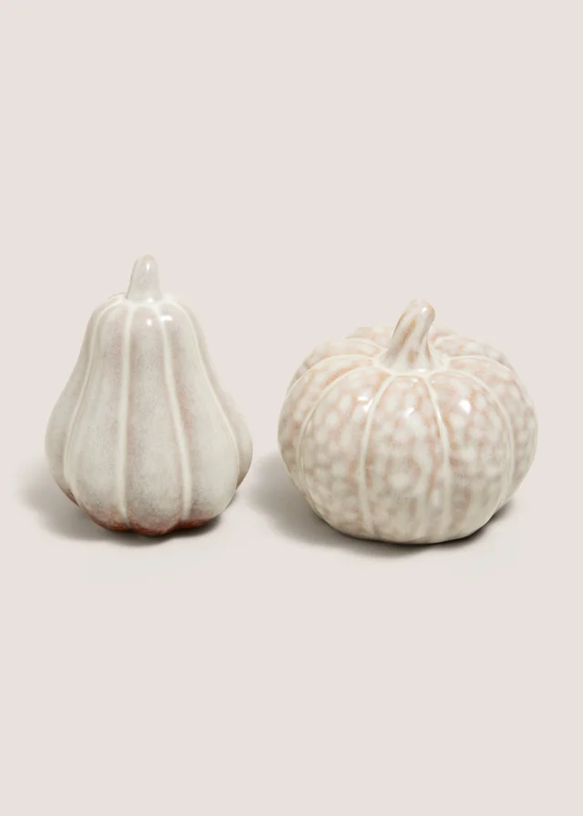 2 Pack Cream Pumpkin Ornaments