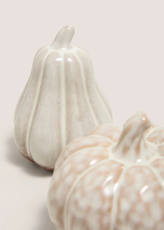 2 Pack Cream Pumpkin Ornaments