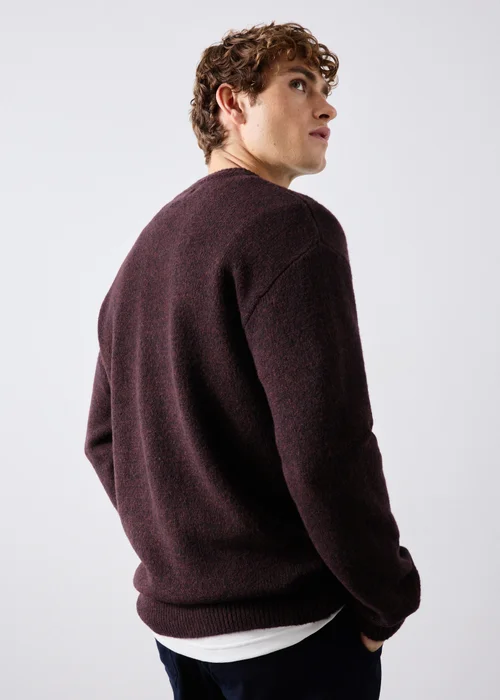 Burgundy Cosy Crew Neck Jumper - S Image 3