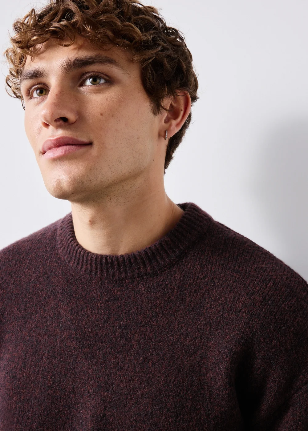Burgundy Cosy Crew Neck Jumper - S Image 4