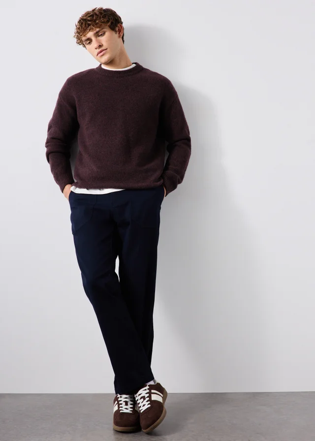 Burgundy Cosy Crew Neck Jumper