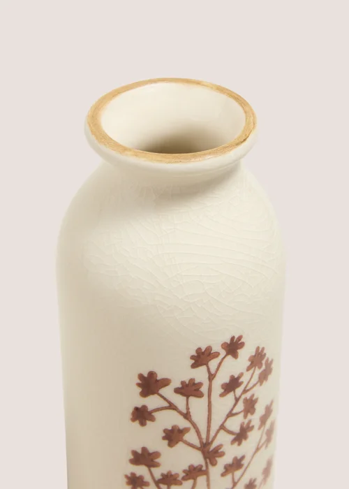 Cream Autumn Floral Tall Vase Image 2