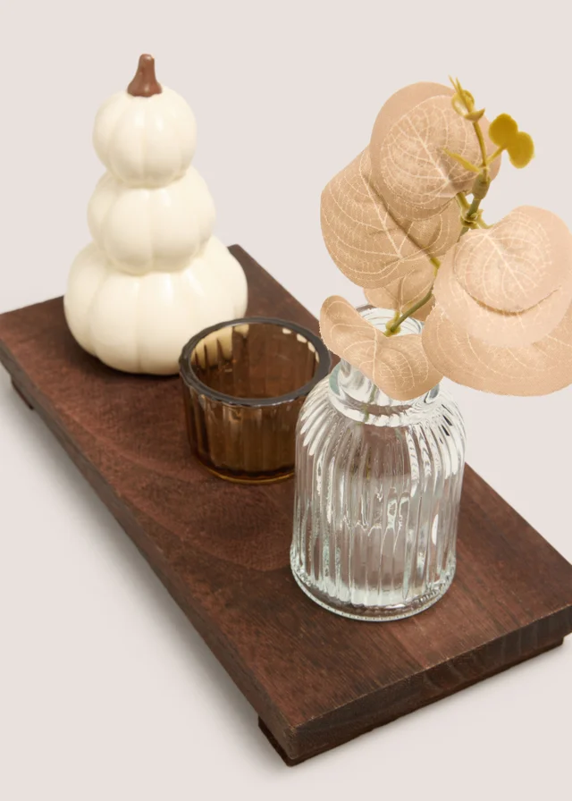 Cream Pumpkin Candle Holder Garden