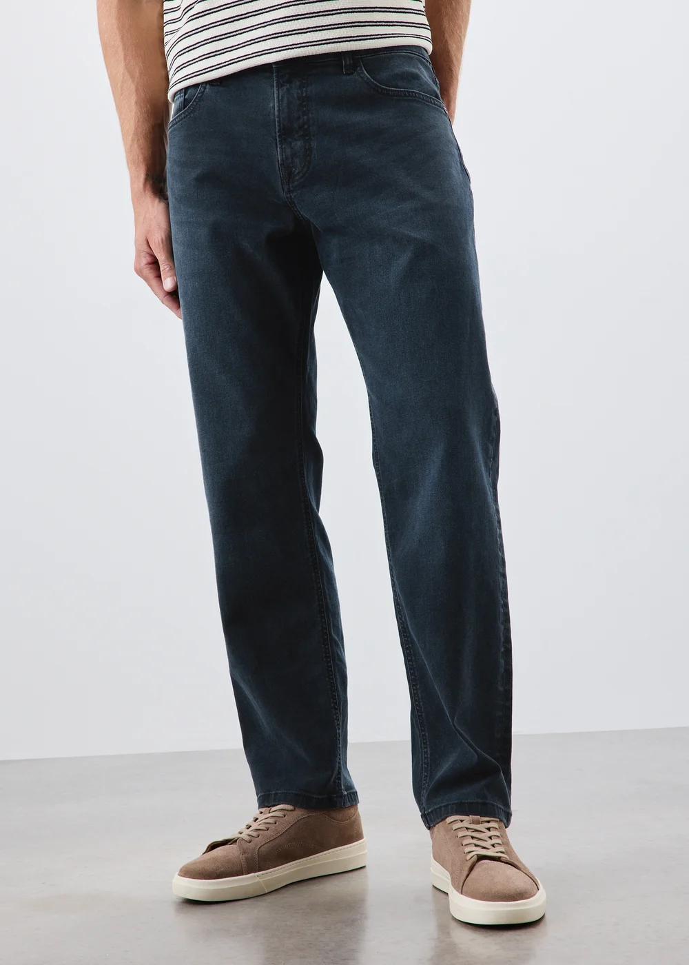 Blue Black Straight Leg Jeans - 30 R Image 1