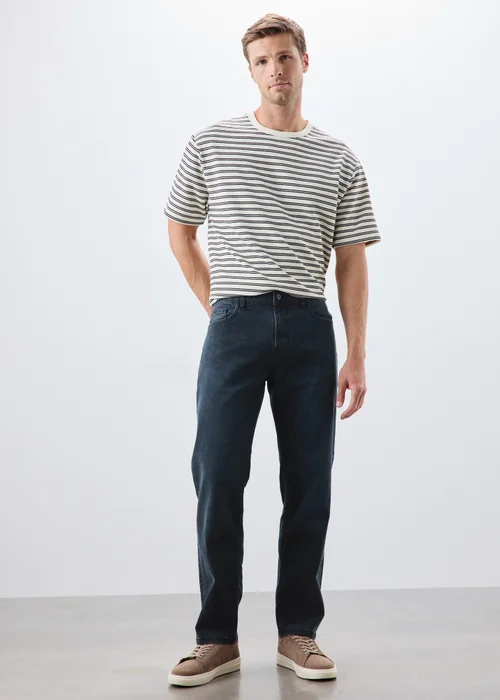 Blue Black Straight Leg Jeans - 30 R Image 3