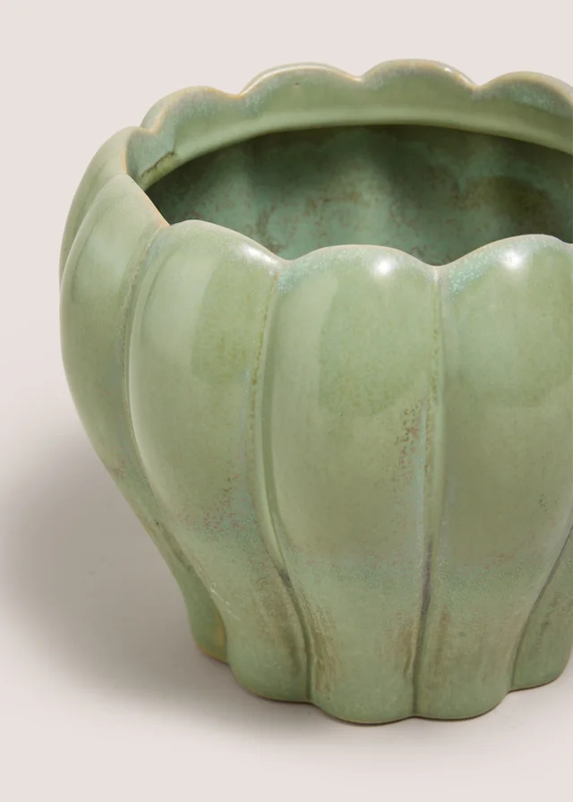 Green Reactive Ribbed Ornament