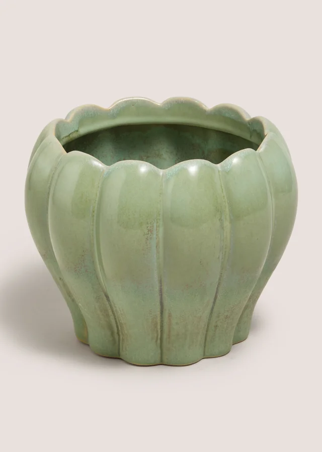 Green Reactive Ribbed Ornament