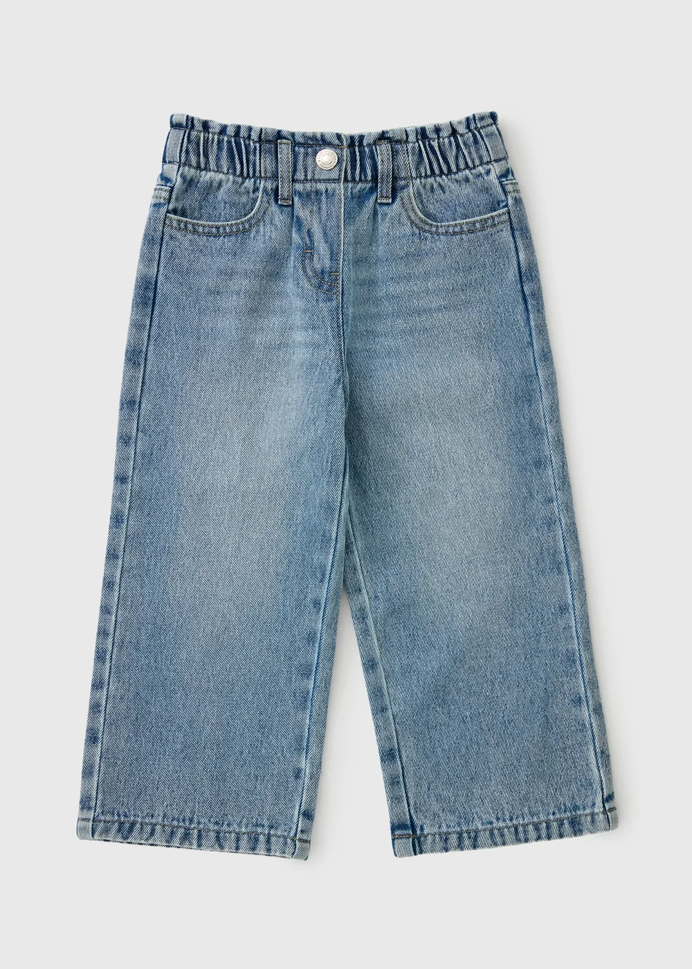 Girls Mid Blue Wide Leg Jeans (1-8yrs) - 1-1.5 Yrs Image 1