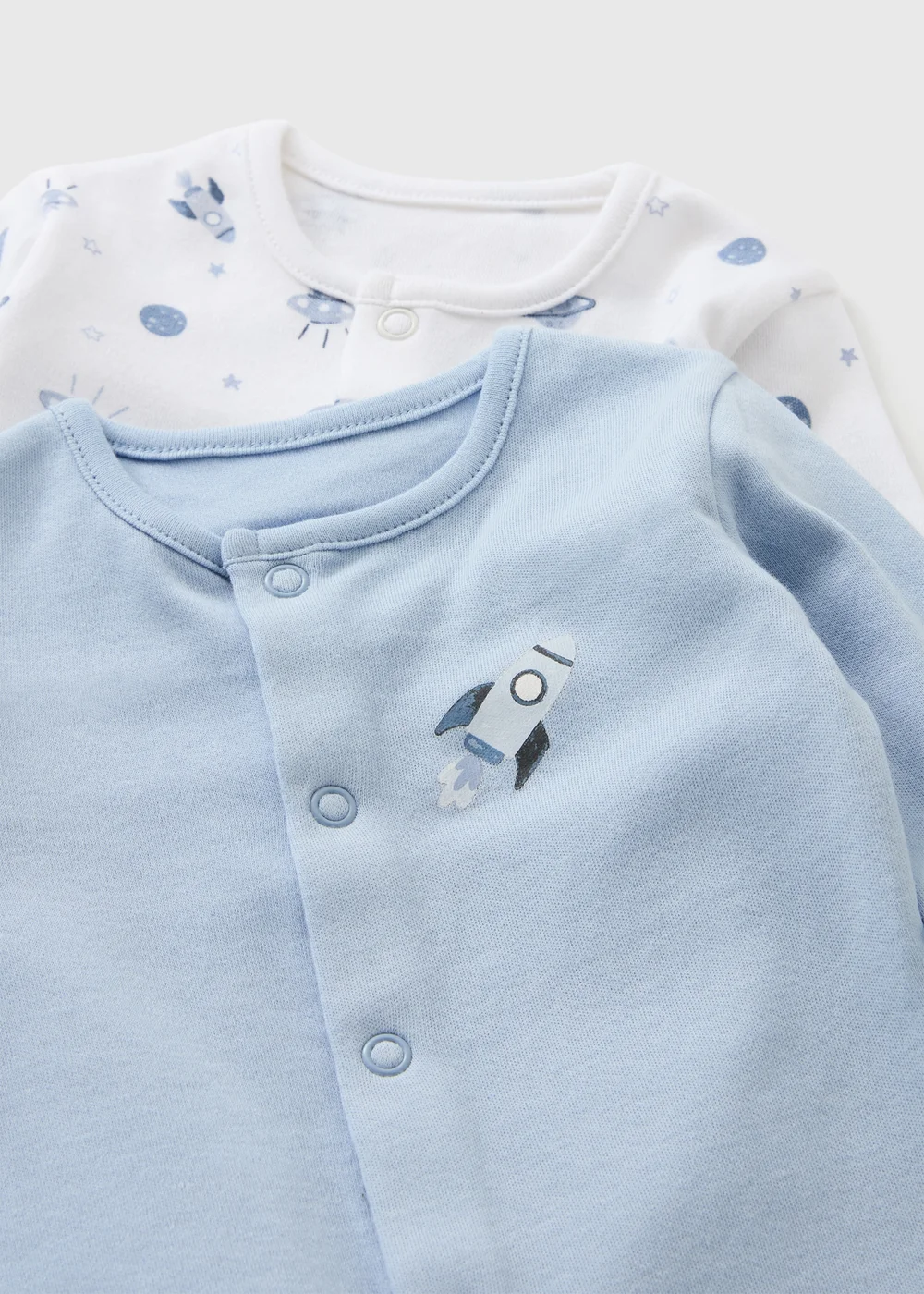 2 Pack Baby Blue Space Sleepsuits (0-23mths) - 0-3 months Image 2
