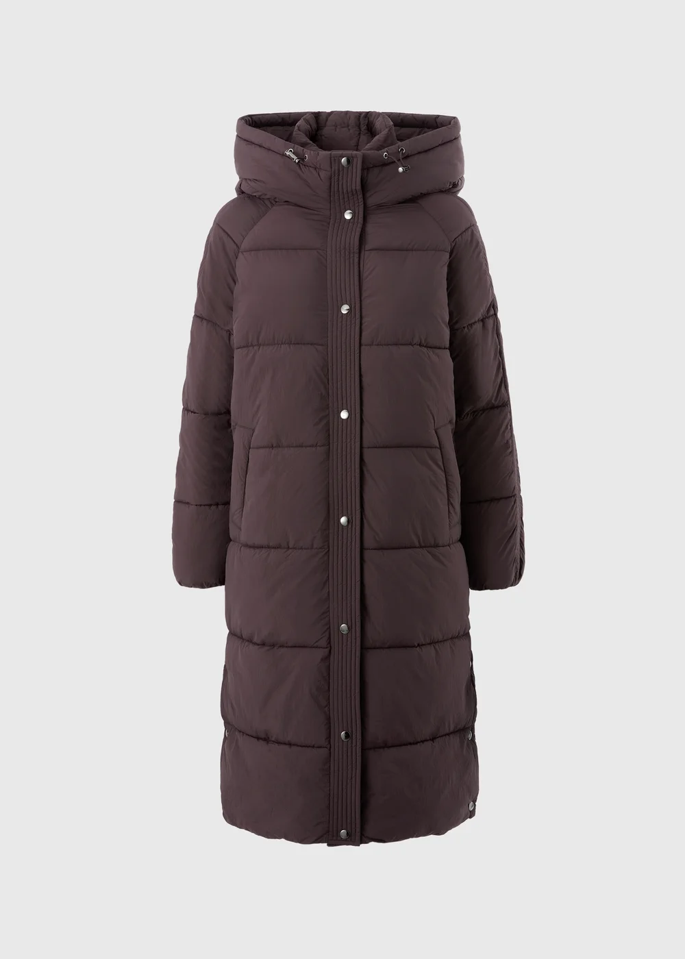 Plum Long Padded Coat - S Image 3