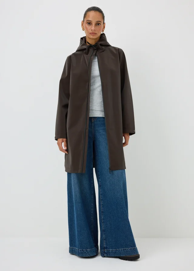 Chocolate Rubberised Rain Coat