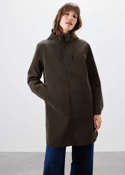Chocolate Rubberised Rain Coat - 26 Image 2