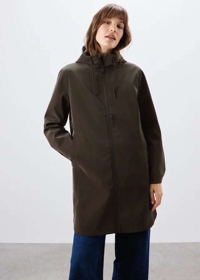 Chocolate Rubberised Rain Coat