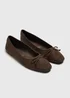 Chocolate Brown Faux Suede Ballet Pumps - 3 Image 1