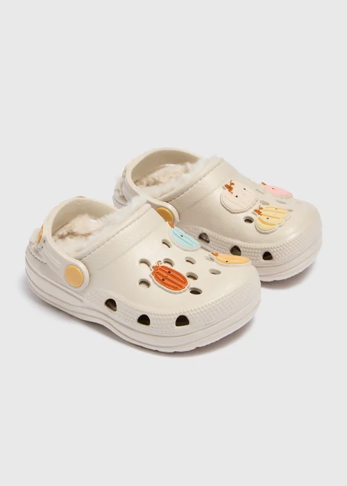 Kids Taupe Pumpkin Lined Clogs (Younger 4/5 - 12/13) - 4-5 Infants Image 1